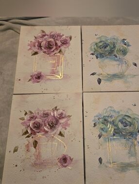 4 Floral canvus pictures